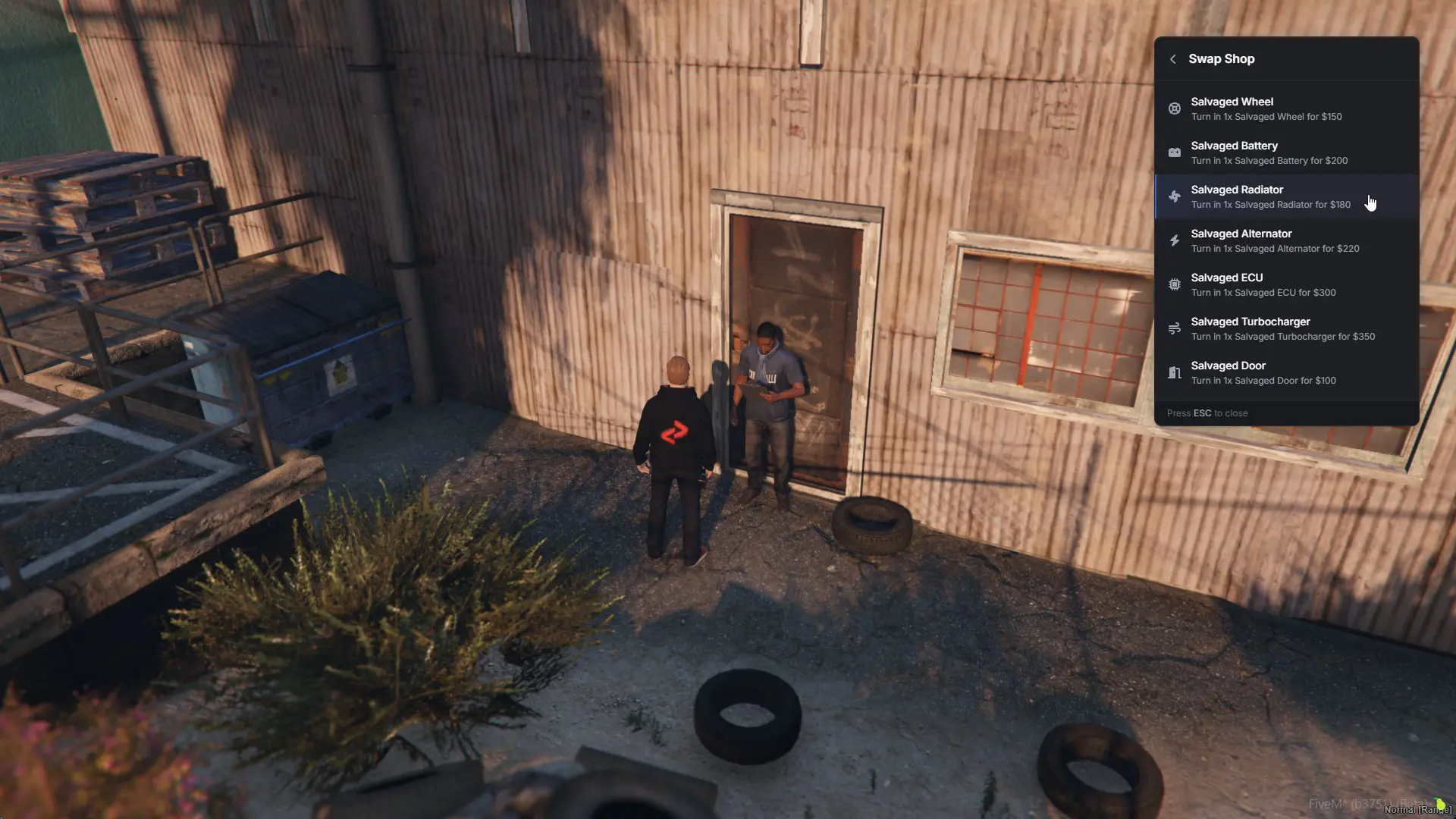 The swap shop at the broker's door - every salvaged part listed with its own payout